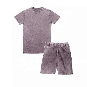 Ensemble de deux pièces de shorts et t-shirts délavés à l'acide avec logo personnalisé, vêtements d'été pour hommes, vêtements de rue imprimés pour le printemps - Product Image 5
