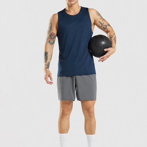 2024 Men's Casual Athletic Sleeveless Tank Top Breathable 100% Cotton Knit Hood Solid Colors Plain Print Design Wholesale Sale - Product Image 4