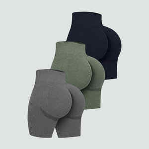 กางเกงขาสั้นฟิตเนสเอวสูงแห้งเร็วสำหรับผู้หญิงกางเกงโยคะฟิตเนสเอวสูงแห้งเร็วยืดหยุ่นปิดป้องกันการเปิดรับแสง - Product Image 6