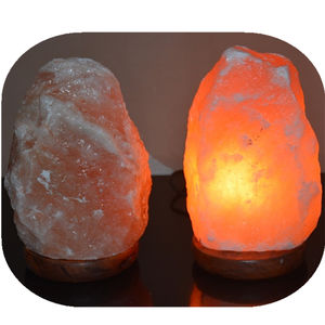 โคมไฟสีชมพูฐานไม้จริงสำหรับตกแต่งบ้านปรับแต่งได้โคมไฟเกลือหิมาลัยไฟกลางคืนธรรมชาติสำหรับขายสวิทช์สัมผัสหรี่แสงได้ - Product Image 6