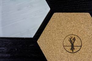 Luxury Handmade Classic Eco-Friendly Wood Resin Coasters Glitter Swirl Custom <b>Epoxy</b> Stone Drink Mats for Elegant <b>Table</b> Decor - Product Image 5