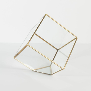 Terrario de metal y vidrio o jarrones de vidrio de forma geométrica para plantas en tamaños y diseños personalizados para la decoración de la sala de estar - Product Image 1