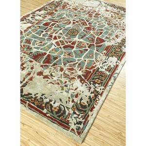 Alfombra Hecha a Mano de Lana y Viscosa Mythos Blue, Diseño Clásico de Medallón Rectangular de 4m para Sala de Estar, Grosor de 10mm -Taq-634 - Product Image 2