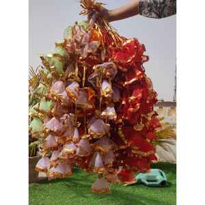 พวงมาลัยตาข่ายทำด้วยมือสำหรับงานปาร์ตี้และงานอีเว้นท์ฉากหลังตกแต่งผนังแขวนตกแต่งผนังตกแต่งเมนดิวาลีตกแต่ง - Product Image 1