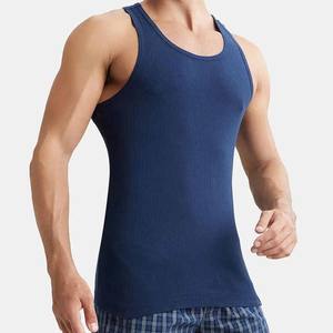 Débardeur de sport pour homme, 100% coton respirant, séchage rapide, couleur unie, logo personnalisé, haute qualité - Product Image 3