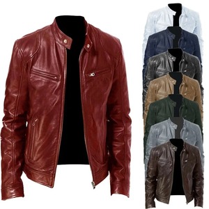 Chaqueta de punto de Caballero de negocios para hombre con cremallera cálida y chaqueta de cuero PU para caballeros - Product Image 1