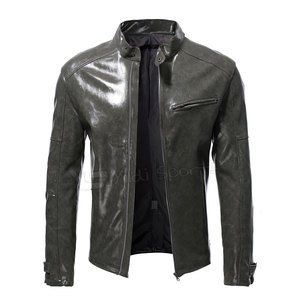 Chaqueta de cuero ligera para hombre Chaqueta de cuero cómoda para hombre Chaqueta de cuero fácil de usar para hombre - Product Image 1