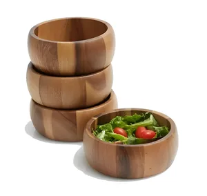 Juego de cuencos de madera de cerámica hechos a mano únicos personalizados 2024, tecnología de mezcla de PC ecológica, para el hogar Decoración elegante, fiestas de ensaladas de frutas - Product Image 2