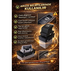Interrupteur de vitre simple compatible OEM Volkswagen pour Golf 6/Jetta, matériau ABS, état neuf, porte passager - Product Image 6