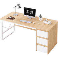 Ensemble bureau et chaise de bureau au design moderne et simple, panneau en bois de luxe, poste de travail pour le personnel, pour la maison ou le bureau, pour l'utilisation d'ordinateur
