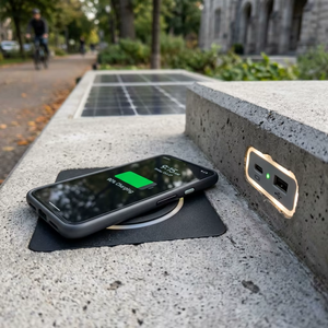 <span class=keywords><strong>Banc</strong></span> solaire intelligent anti-chaleur avec Bluetooth et chargeur sans fil |   <span class=keywords><strong>Banc</strong></span> de parc extérieur en acier inoxydable imperméable - Product Image 4