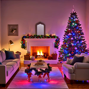 200 LED multicolore stringa di luci impermeabile per interni/esterni albero di natale decorazione 9.4m filo verde IP44 nominale dimmerabile DC 6V - Product Image 1