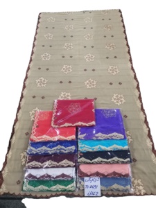 Châle en voile de coton pour femmes, style Super Broder Fatima, Moyen-Orient et Afrique, avec broderie florale en dentelle de qualité supérieure et strass, pour usage quotidien, vente en gros - Product Image 2