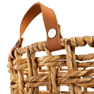 Panier de rangement rond en jacinthe d'eau Honeybloom, panier de rangement fait à la main, vente en gros, écologique, fabriqué au Vietnam - Product Image 4