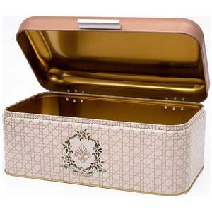 209x365x120mm Boîte à pain à couvercle à charnière rose 9L Métal rectangulaire avec design élégant - Product Image 2