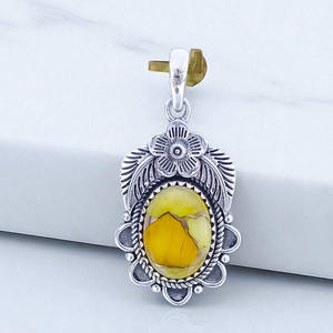 Colgante de turquesa Premium Diseño de piedras preciosas naturales Joyas de plata 925 - Product Image 2