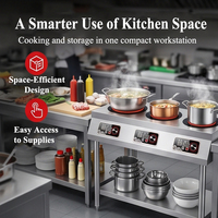 Cuisinière à induction électrique In-Smart 3500W, plaque de cuisson large en acier, 3 brûleurs, 220V, équipement de cuisine commercial pour restaurants et cafés