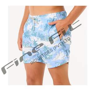 Short de plage décontracté à motif solide pour hommes, séchage rapide, short de surf léger en polyester, livraison rapide en gros - Product Image 3