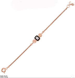 Pulsera de zirconia con diseño geométrico, brazalete de espiga de oro sólido de 14K, joyería ligera y delicada, venta al por mayor de Turquía - Product Image 2