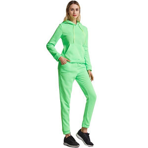 Chándales de algodón de Invierno para mujer, conjuntos informales de manga larga con pantalones de chándal transpirables con capucha y estampado de lana de otoño con bolsillo - Product Image 3