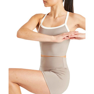 Chemises de gymnastique personnalisables pour femmes 90% Polyester 10% Spandex respirant athlétique Compression débardeur avant Logo Yoga Sport chemise - Product Image 6
