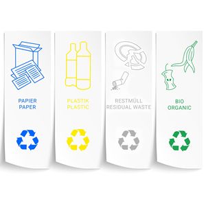 Estación de reciclaje - 3 compartimentos - 3 contenedores de 25L cada uno - 75L - 640(A)x960(L)x360(P)mm - con ruedas (2 con frenos) - Product Image 6