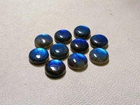 Magnifique Cabochon Rond en Labradorite Bleue à Éclat Intense, Poli à la Main, Feu Bleu Naturel, 4-8 Carats, Pierre Précieuse Non Montée pour la Fabrication de Bijoux