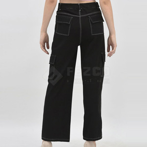 กางเกงคาร์โก้เอวสูงทรงปกติสำหรับผู้หญิง แฟชั่นทันสมัย ผลิตจากผ้าฝ้าย 100% เป็นมิตรกับสิ่งแวดล้อม ระบายอากาศได้ดี สวมใส่สบาย เหมาะสำหรับฤดูร้อน - Product Image 3