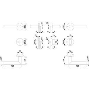 Juego de rosetas Hoppe Amsterdam E1400Z/42KV/42KVS, redondas de acero inoxidable F69 SK/OL DIN Izquierda/Derecha D/D - Product Image 4