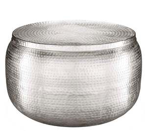 Tabouret moderne de forme ronde de haute qualité avec couvercle Tabouret latéral martelé exclusif à vendre et à fournir pour la vente en gros - Product Image 5