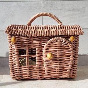 Hot design Basket shaped rattan house Small dollhouse gifts for girls home decor made in Vietnam