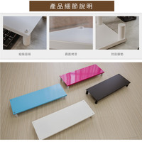 Support d'écran de bureau en métal blanc avec plateau pour clavier pour configuration informatique