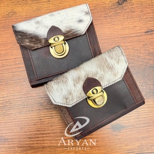 กระเป๋าสตางค์ขนาดเล็กหนังวัวทำมือสำหรับผู้หญิงกระเป๋าสตางค์บัตรเครดิตหนังแท้ตะวันตกแบบสั่งทำ - Product Image 1