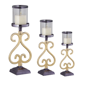 เชิงเทียนโลหะที่วางเทียนที่ไม่ซ้ำกันโคมไฟตกแต่งที่ไม่ซ้ำกันทำด้วยมือทองเหลืองสำหรับวันเกิดอีสเตอร์ด้วยราคาโรงงานการออกแบบเสาที่เพรียวบาง - Product Image 2