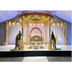 Grand Mandap de mariage en bois style Paisley, unique, de conception artisanale, décoration traditionnelle, USA - Product Image 1