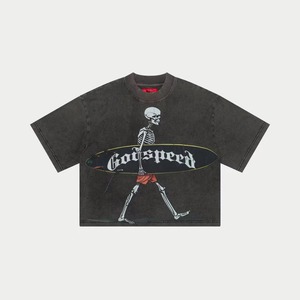 OEM Streetwear personalizado impreso lavado camisetas de manga corta para hombres y mujeres cuello redondo verano holgado algodón Top camisetas - Product Image 6