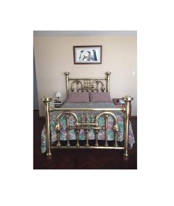 Marco de Cama de Latón Estilo Palacio de Lujo con Grabado Artístico para Decoración de Dormitorio de Casa Grande - Product Image 3