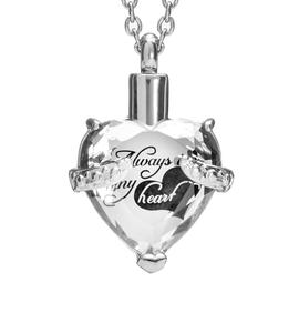 สร้อยคอจี้รูปหัวใจสีขาวสำหรับขี้เถ้าเงินสเตอร์ลิงพร้อมเครื่องประดับฌาปนกิจคริสตัลสำหรับผู้หญิงเด็กผู้หญิงขนาดตามต้องการ - Product Image 4