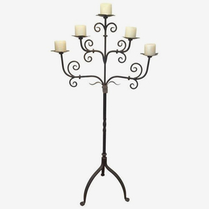 Cast Aluminum Gold Plated Taper <b>Candelabra</b> 15 Inches Tall - Product Image 2