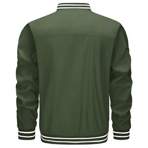 Wholesale Custom Unisex Fashion Windproof Varsity <b>Zip</b>-<b>up</b> <b>Jackets</b> Polyester Streetwear Casual Baseball <b>Jacket</b> For Men - Product Image 6