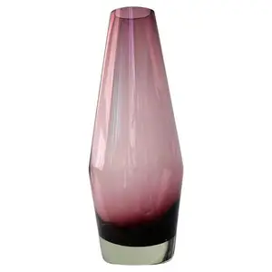 Curve design glass Customize side flower tabletop decor luxury glass flower vase at wholesale price