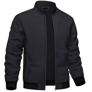 Men's Lightweight Waterproof Bomber Jacket Casual Basketball Jacket <b>Coat</b> with Pockets Windbreaker Style - Product Image 2