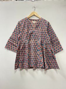 Débardeurs courts en coton style bohème floral faits à la main, séchage rapide, pour femme, été, avec volants et logo frontal - Product Image 4