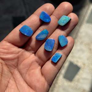 Piedra preciosa increíblemente caliente ópalo azul australiano suelto tamaño libre ópalo australiano piedras dobles - Product Image 3