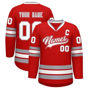 Hot Color Ice Hockey Jersey v <b>Neck</b> Quick Dry Ice Hockey Jersey Breathable Heavy 100% Polyester Ice Hockey Jersey - Product Image 6