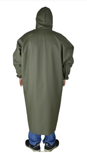 Impermeable Unisex Transpirable de PVC Azul Marino con Capucha, Cremallera y Broches, Puños Elásticos, Resistente al Frío - Product Image 3