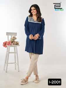 Kurti corto de estilo étnico y moderno indio y túnica con trabajo de bordado Top elegante con talla grande disponible para ropa informal - Product Image 5