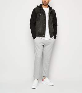 แจ็คเก็ตยีนส์กันน้ำสำหรับผู้ชาย ขายส่ง พร้อมปกขนแกะ สไตล์วินเทจ สีดำล้วน ลำลอง สำหรับฤดูหนาว สไตล์ซาฟารี - Product Image 6