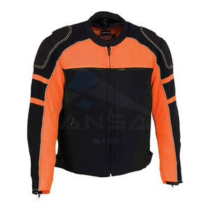 Chaqueta de Motocicleta de Malla Negra de Alta Calidad con Protección para Hombre, Equipo de Motociclismo para las Cuatro Estaciones, Chaqueta de Motociclismo para Hombre, Color Negro-Naranja Neón - Product Image 1
