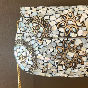 Nouvelle arrivée 2025 fait à la main Designer métal mosaïque soirée dames pochettes beaux sacs de travail en pierre pour la fête de mariage - Product Image 3